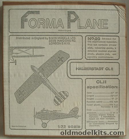 Formaplane 1/72 Halberstadt CLII (CL-II / CL.II), 20 plastic model kit